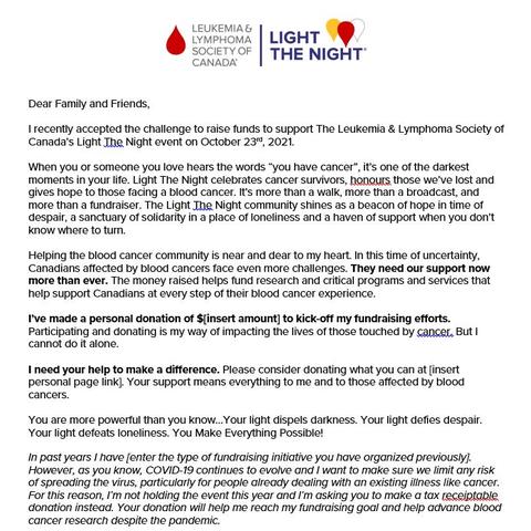 Template LTN Donation Ask Letter