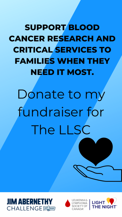 JAC Posts - Instagram Story. "Support blood cancern research and critical services to families when they need it most. Donate to my fundraiser for The LLSC"