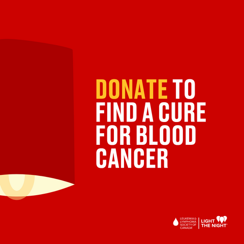 "Donate to find a cure for blood cancer"